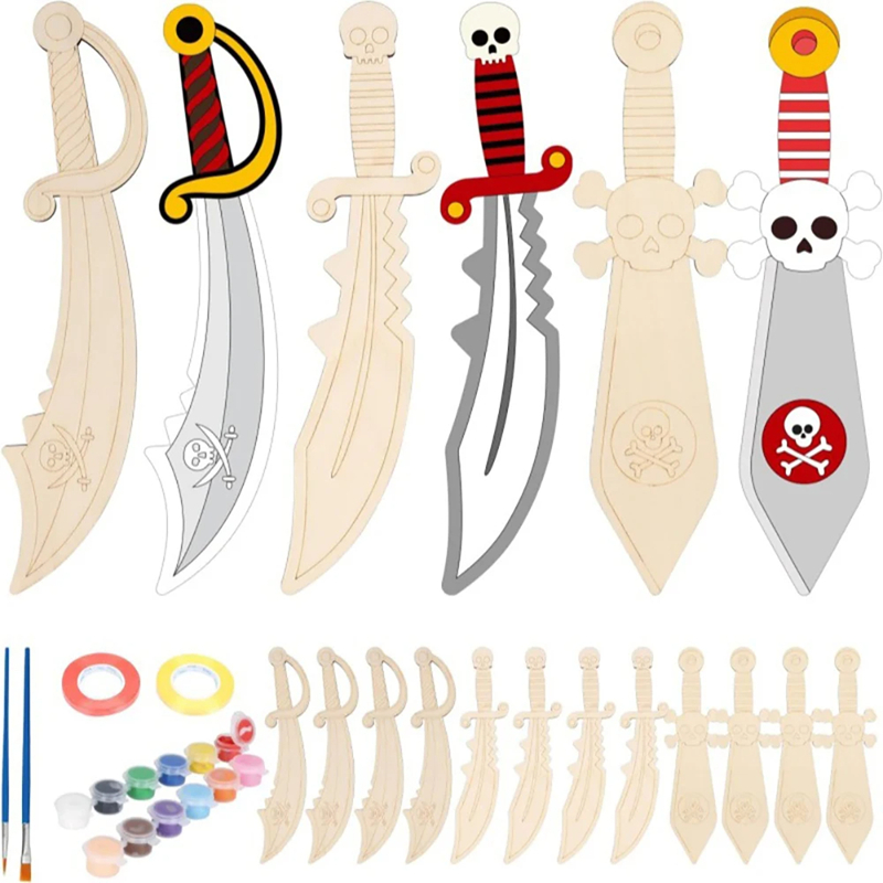 Wooden DIY Drawing Pirate Wood – Cosplay Prop Painting recenzja i cena