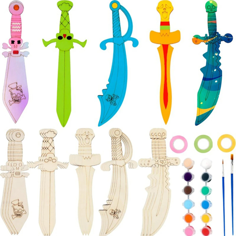Wooden DIY Drawing Pirate Wood – Cosplay Prop Painting recenzja i cena