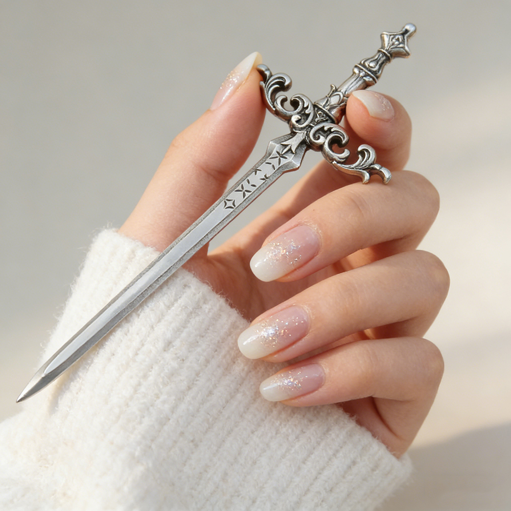 1pc Silver-Tone Sword Hair Sti – Cosplay Prop Dagger recenzja i cena