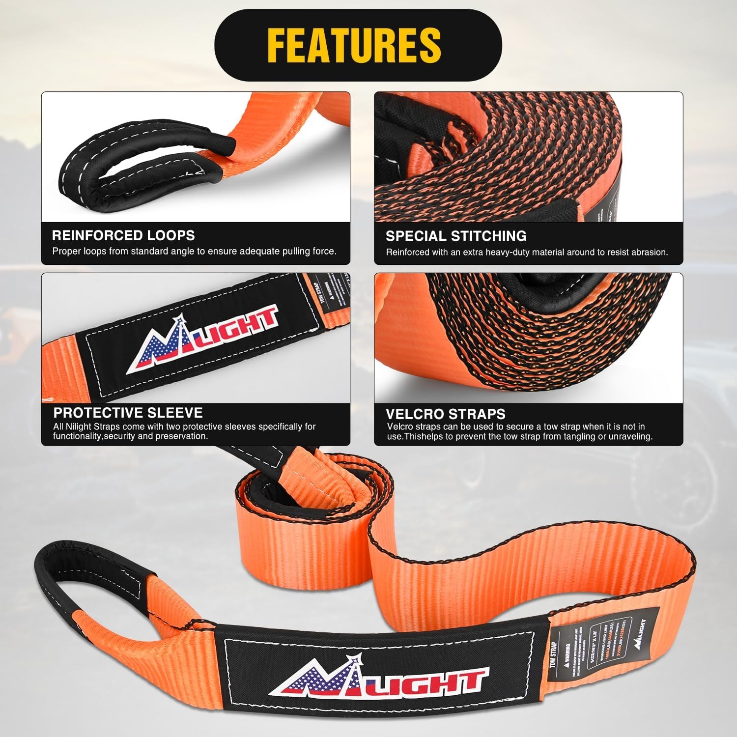 Nilight Offroad Recovery Kit 3 – D Ring Strap recenzja i cena